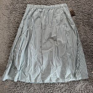 vans francesca full plaid skirt in blue